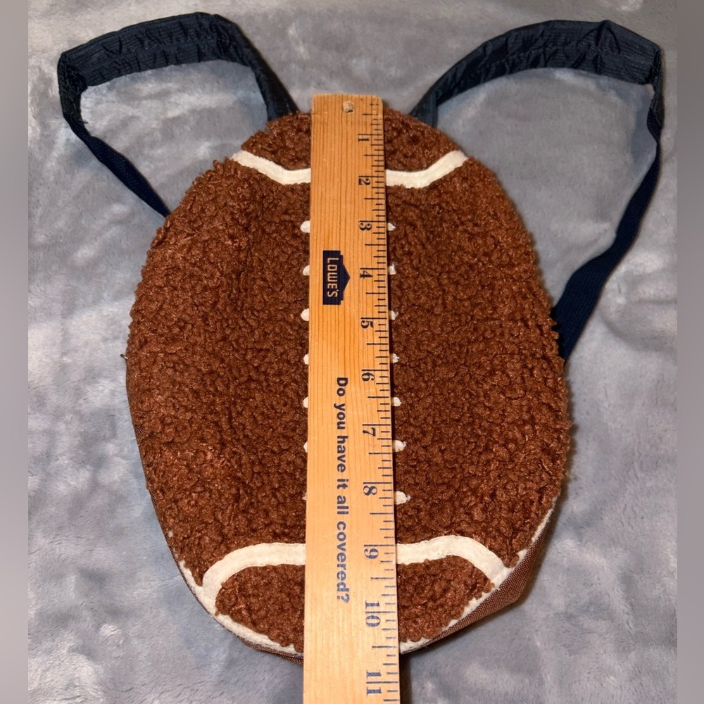 Fuzzy football backpack cheerleader sports fan - Picture 3 of 6